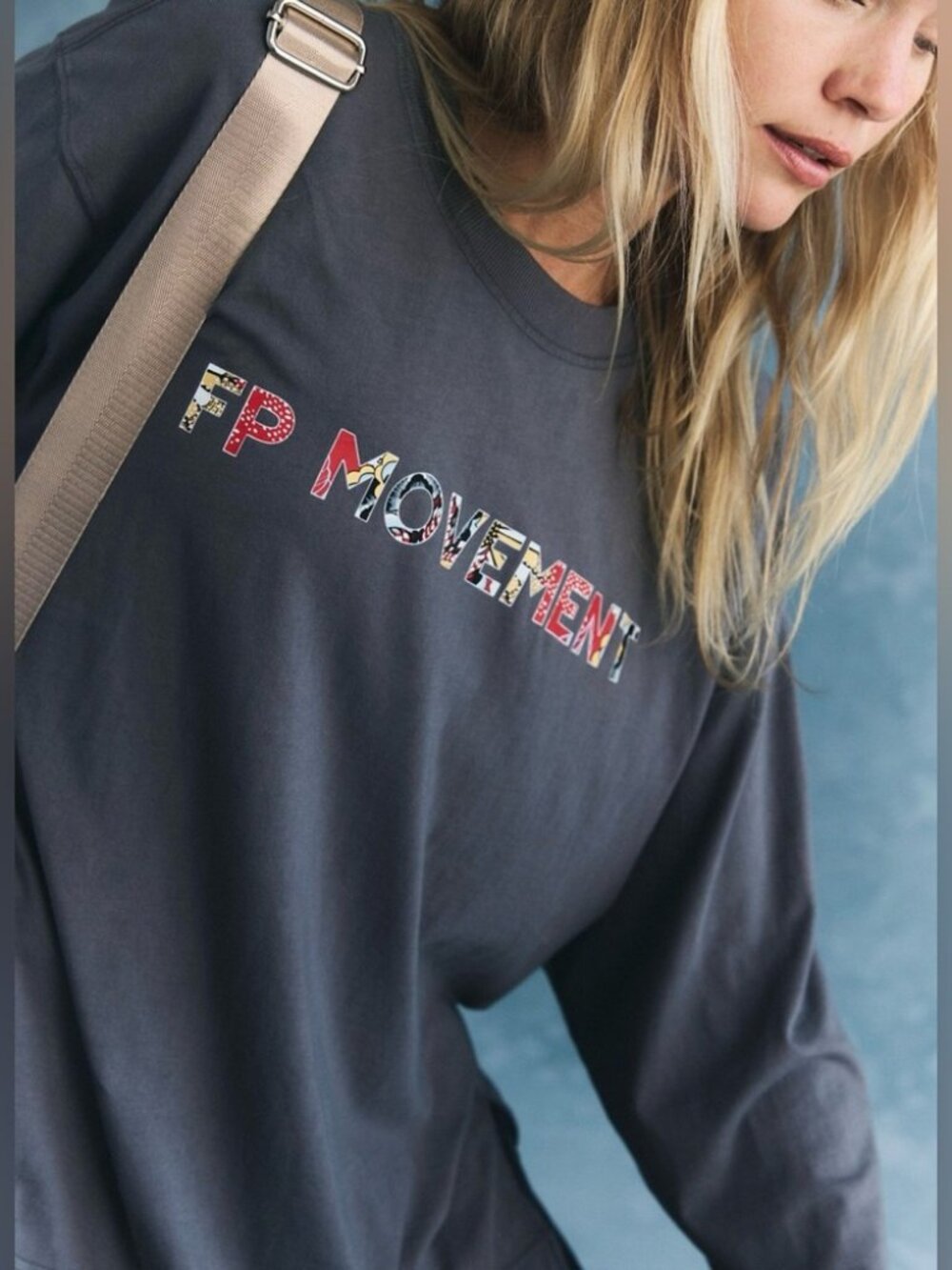 NWT Free People Movement ~ Hustle Logo Layer T-Shirt ~ Reto Combo ~  L